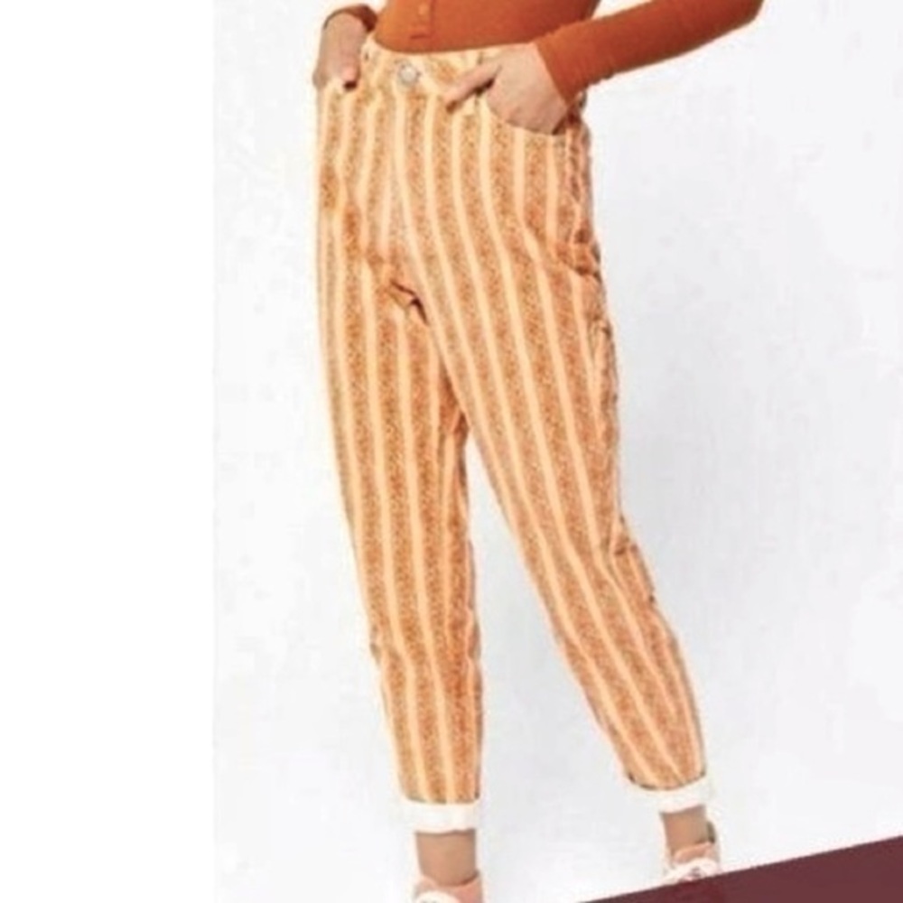 Urban Outfitters BDG Orange Floral Stripe
Corduroy High-Rise Mom Pants
